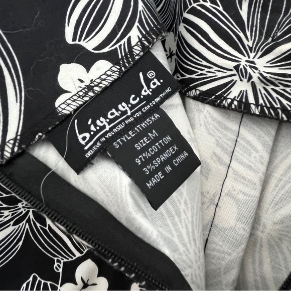 B.I.Y.A.Y.C.D.A Black & White Floral Print Skirt Red Trim Medium - Picture 2 of 8